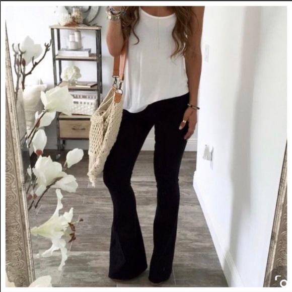 Black Knit Bell Flare Pants! - Picture 2 of 5